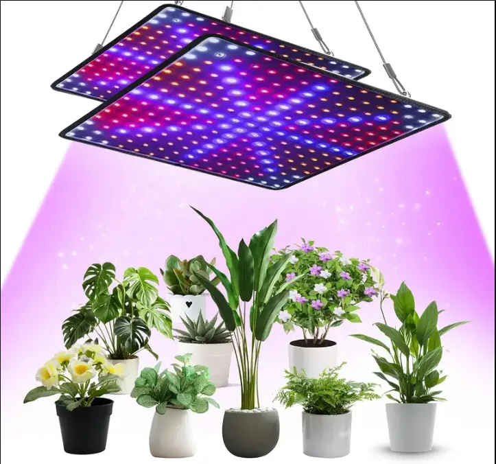 2 PACK Plastic Full Spectrum LED Grow Light Rectangular Panels (White, Blue, Red, UV, IR LEDs) - 4x4ft Coverage, Easy Installation, Supplemental Side Panel, Energy-Saving, Greenhouses & Plant Germination Equipment for Grow Tents (Assembly Required)