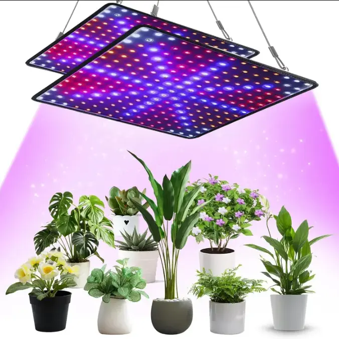 2-Pack Plastic Full Spectrum LED Grow Light Rectangular Panels (White, Blue, Red, UV, IR LEDs) - 4x4ft Coverage, Easy Installation, Supplemental Side Panel, Energy-Saving, Indoor Convenient Indoor Garden Equipment for Grow Tents (Assembly Required)