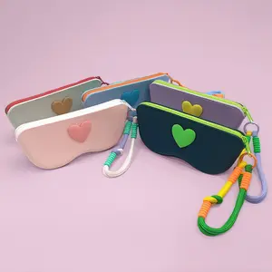 Love silicone glasses storage bag handmade braided rope wearing fresh color scheme sunglasses bag