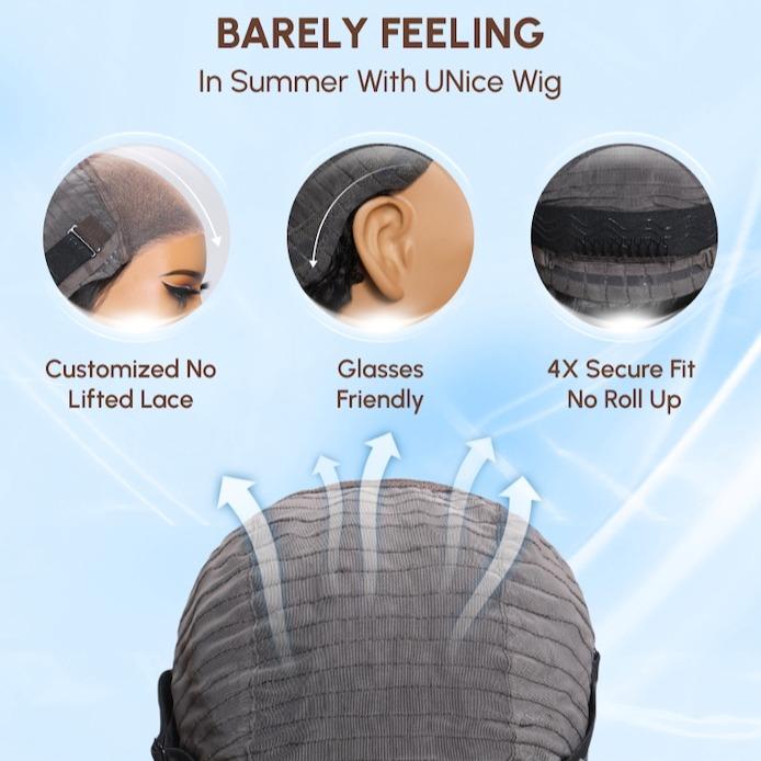 UNice Bye-Bye Knots Body Wave Wig Glueless Pre-cut 7x5 HD Lace Closure Human Hair Wigs with Pre Plucked Hairline Knotless Beginners Friendly