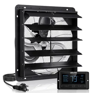 VEVOR 20 inch Shutter Exhaust Fan, Wall Mounted Attic Vent Fan with Smart Programming Variable Speed Temperature Control, 4800 CFM,EC Motor,Timer, for Shed,Garage,Greenhouse Ventilation Cooling,Black