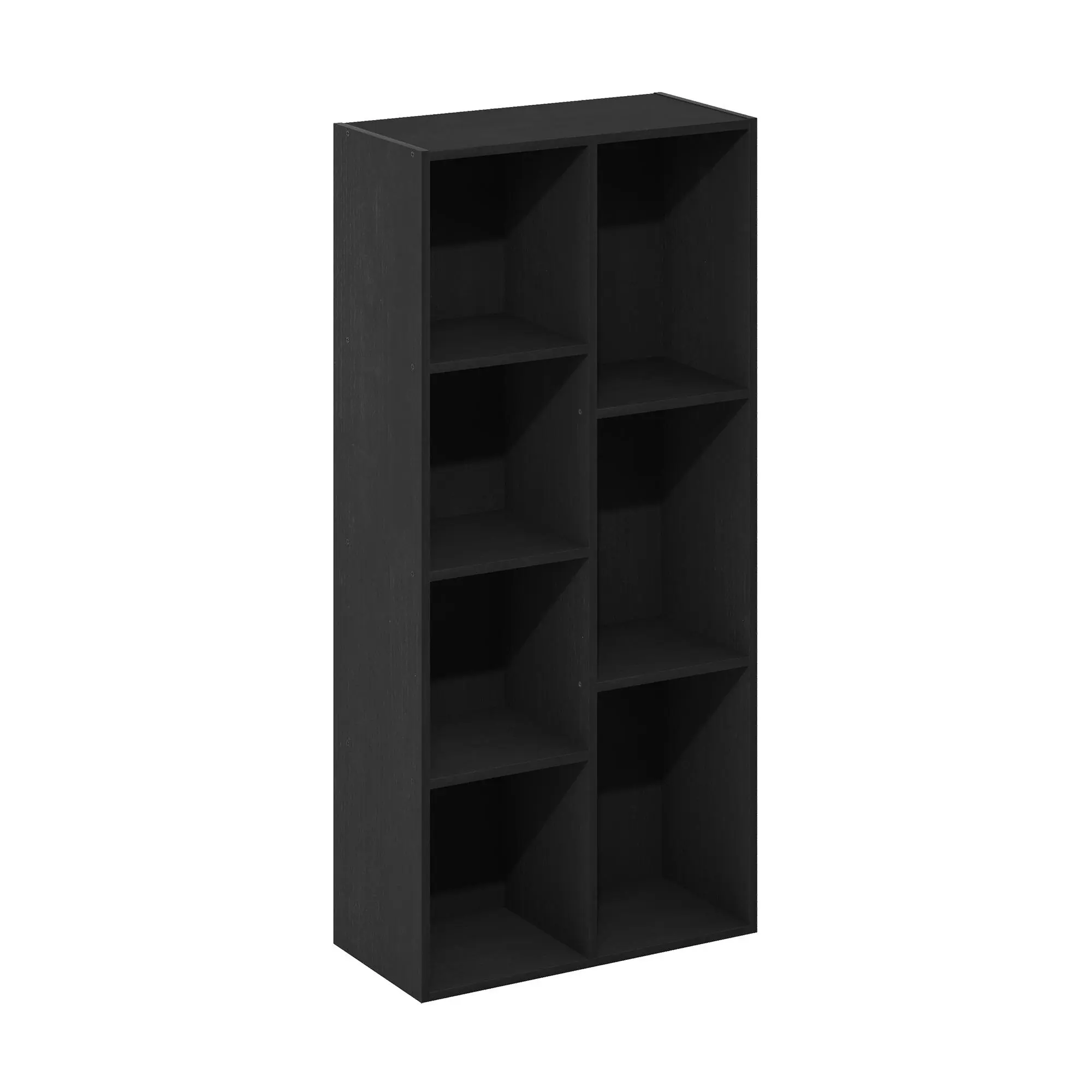 LUDER Contemporary 7-Cube Composite Wood Bookshelf - Open Shelves Cube Organizer Living Room Furniture, 7 Sturdy Shelves (10 lbs Capacity Each), 9.4x19.5x41.7in, Flat Surface, CARB-Compliant Multi-Purpose Unit, Assembly Required, Bookshelf for Bedroom