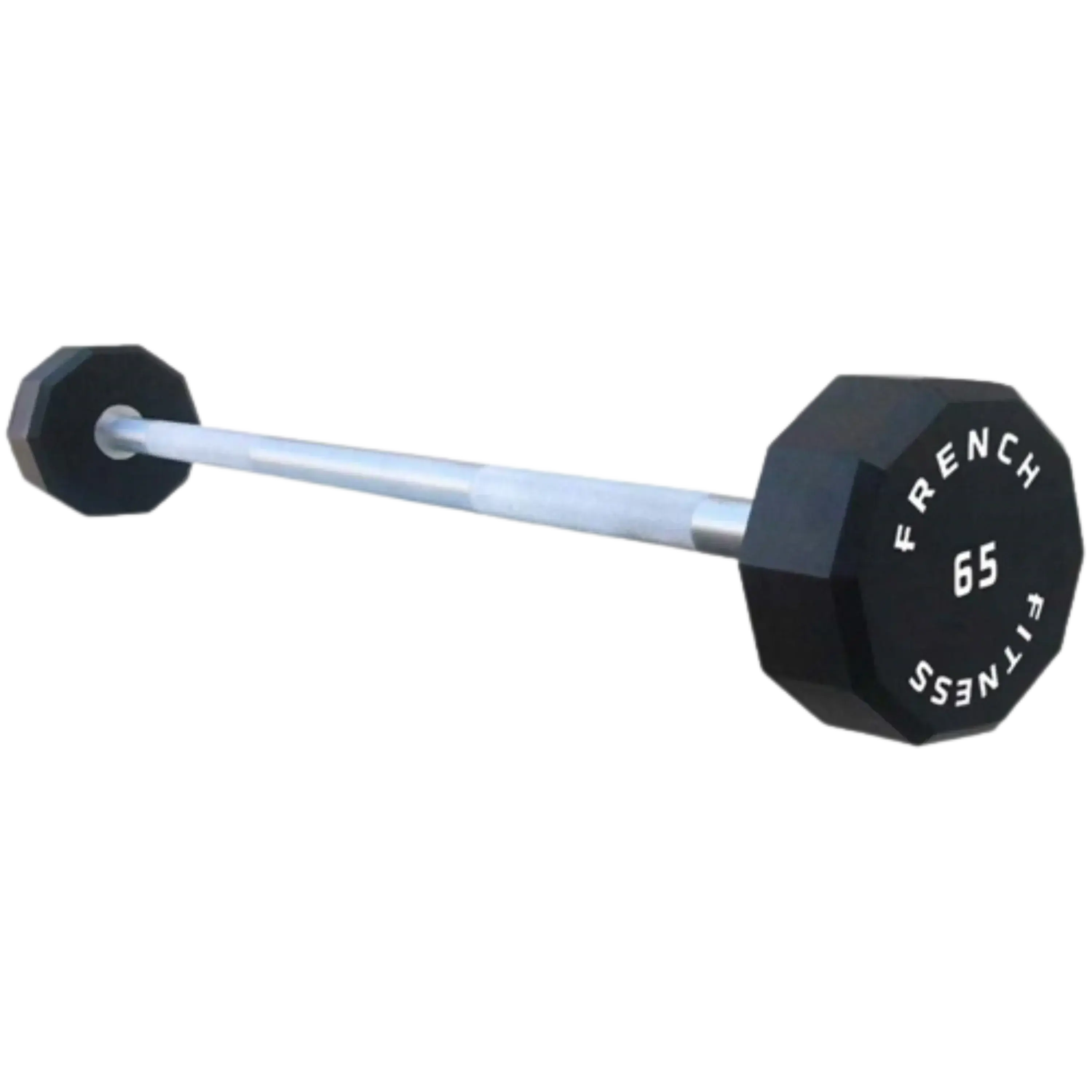 65 lb Straight Urethane Fixed Barbell, Single Weight Bar for Strength Training Workout, Durable and Maintenance-Free, Barbell Weights