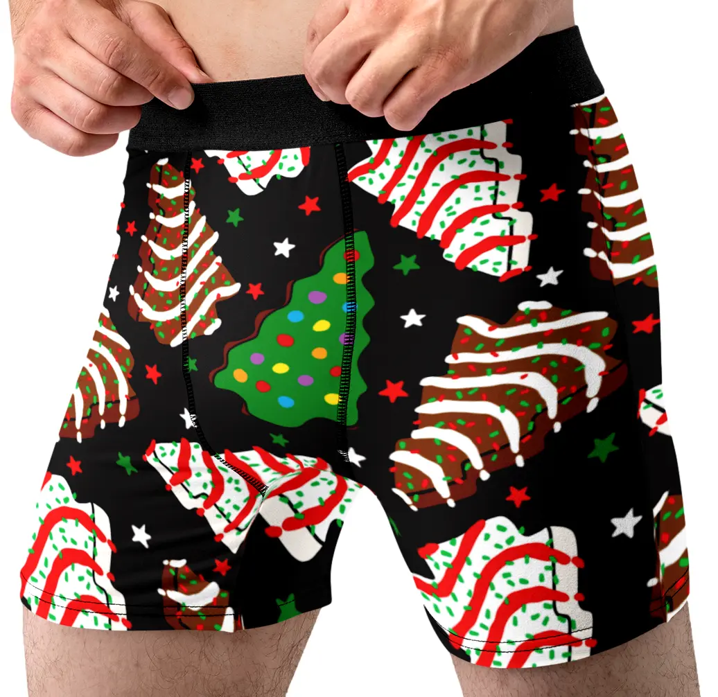 Random Stock Apparel Christmas Snack Cakes Men's Boxer Briefs Holiday Dessert Gift