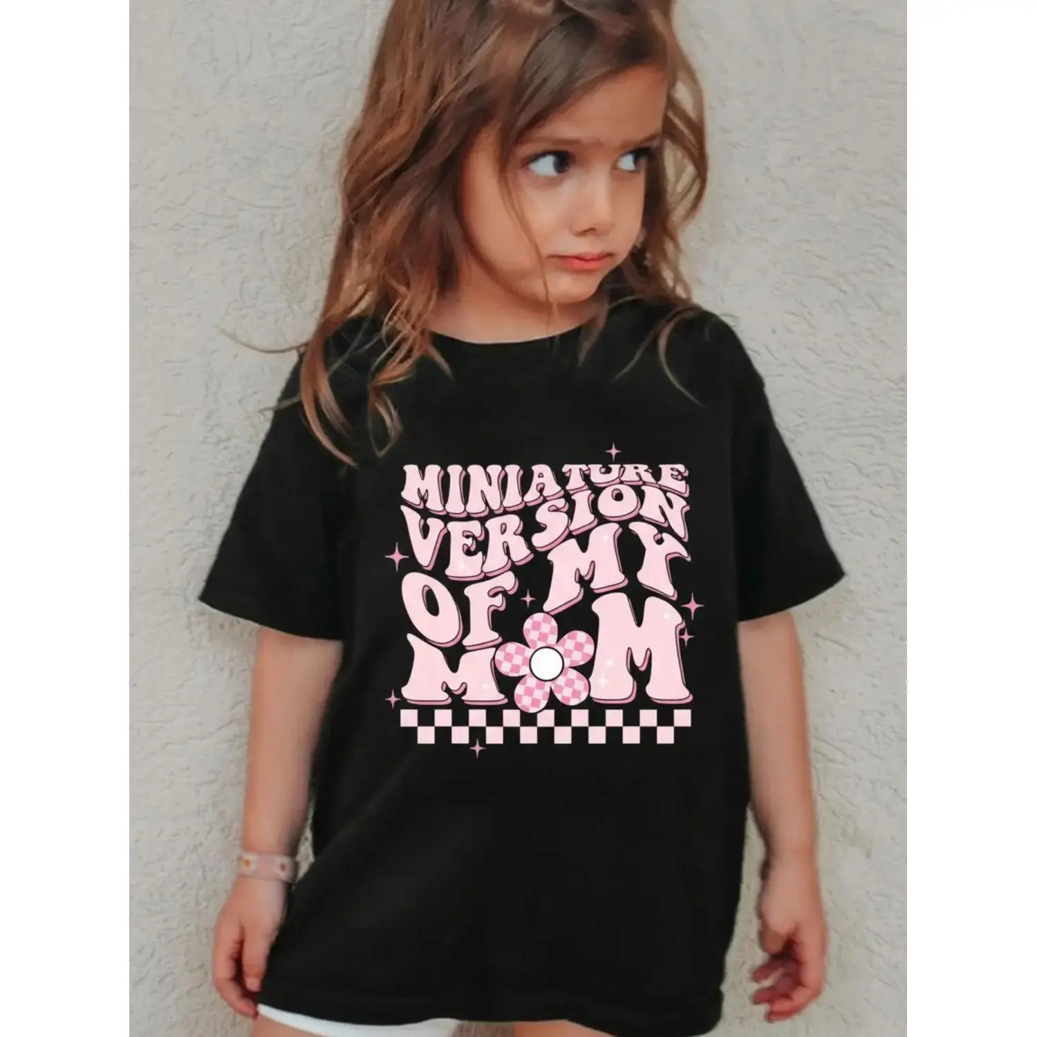 Toddler Girl's Graphic Round Neck Letter Print Tee, Casual Fashion Drop Shoulder Half Sleeve T-shirt for Daily Outdoor Wear, Kids Clothing for Summer, Cute Clothes, Children Tops, Funny Graphic Tee, Graphic Tshirts, Cute Basic Tee, Cool Graphic Tee