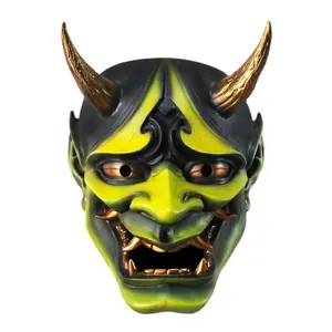 New Colorful Japanese Hannya Mask - Oni Demon Cosplay Prop for Masquerade Parties Wall Decoration Lightweight Ornaments Blue Resin 21x26 cm