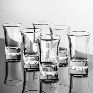 6/12 Piece Small Wine Glass Set, 1.5 Oz (40 Ml) Transparent Round Glasses, Ideal for Vodka Whiskey Tequila Brandy Espresso, Restaurant Bar Party Gift