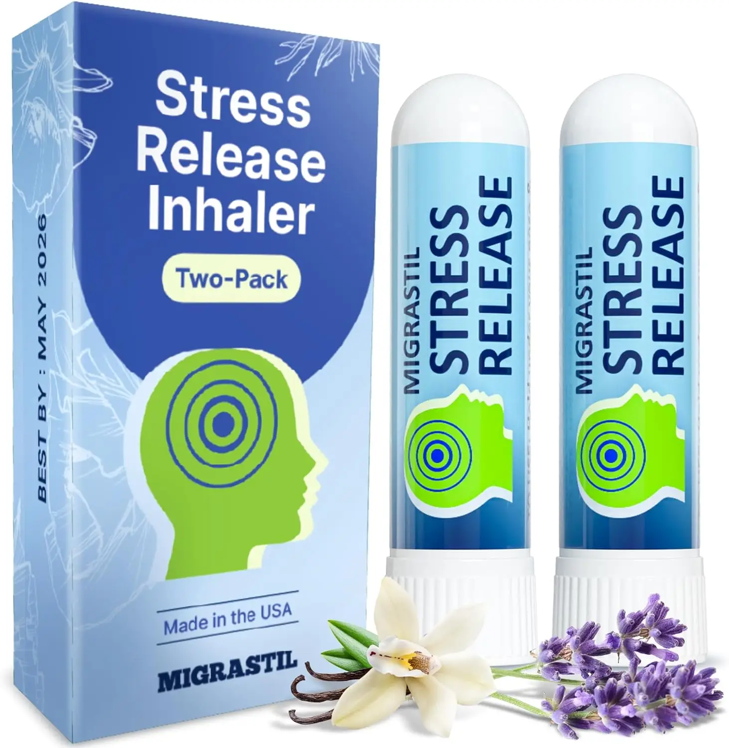 Migrastil Aromatherapy Inhaler 2-Pack – Your Personal Moment of Calm. Self-Care on the Go. Healthcare Fitness