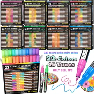 15 Color Series Marker Pens, 22 Colors Per Series, Fine Tip 0.7mm, Quick-Dry Ink, Ideal for Art, Craft, and DIY Projects