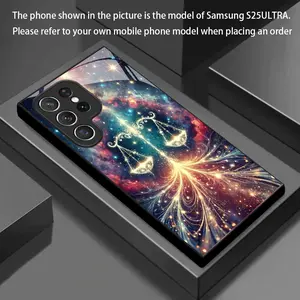 Libra Constellation New Black Phone Case Tempered Glass Case for Samsung Galaxy S26 S25 S24 S23 S22Pro S21 S20 Fe Plus Ultra Pro A56 A55 A54 A53 A52 A51 A36 A35 A34 A32 A26 A25 A24 A23 A16 A15 A14 A06 A05 A03s