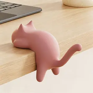 "Cute Cat Backpack Hook – No-Drill Desk Side Hanger, Multifunctional Bag Holder for Desks, Backpacks, and School or Office Use"