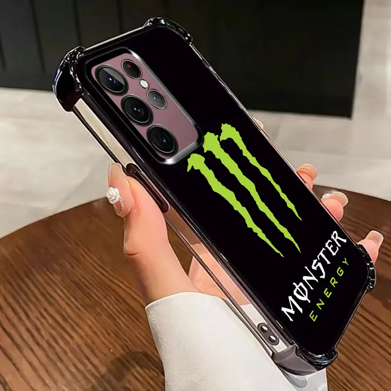 Luxury Electroplated Four Corners Anti Drop Protective Plating Shockproof Case For Samsung Galaxy S24 S23 S22 Ultra Plus S23FE S24FE monster Phone Case Full Protect Clear Case cover