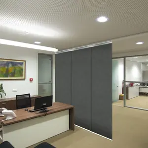 Smoke 3-Panel Single Rail Panel Track 36"-66"W x 91.4"H, Panel width 23.5" - 70% LIGHT-FILTERING