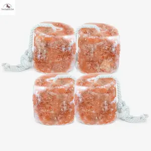 6 lbs Pure Pink Himalayan Salt Lick Block with Adjustable Rope for Horses & Livestock, Mineral Boost for Cattle