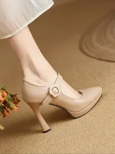 Women's Stiletto High Heel Shoes, Pointed Toe Buckle Design, Comfortable Fashion Footwear for Work, Vacation, and Holidays