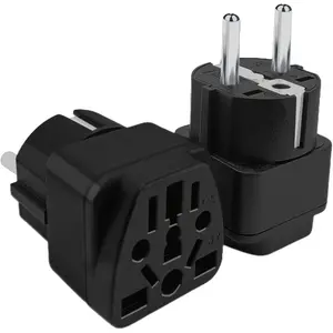 Multifunctional Travel Plug Adapter, Universal Socket, Compatible with Us, Eu, Uk, Germany, Switzerland, China, International Plug Adapter, Socket Converter