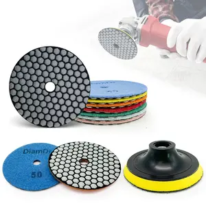 4 Inch Diamond Dry Polishing Pad Set Granite Marble Ceramic Tile Quartz Stone Dry Grinding Polishing Disc for Angle Grinder