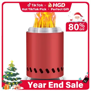 HGD  Tabletop Fire Pit - Smokeless, Stainless Steel Fire Pit for Camping, Outdoor & Patio- Wood Burning or Pellet Fueled Portable Bonfire,