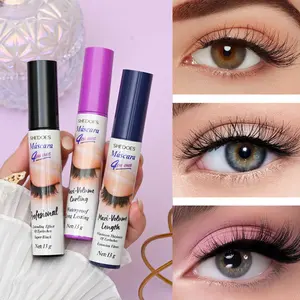 Three Color Volumizing Fluffy Lashes Mascara Waterproof Long-Lasting Smudgeproof Sweat Resistant Dense Curl Natural Look Lengthening Mascara