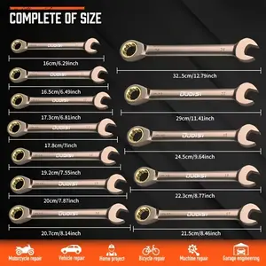 1pc 6-22mm High Quality  Adjustable Wrench Open Ring Combination Wrench Chrome Vanadium Open Ring Combination Wrench Auto Repair Metric Hand Tools, High Torque Wrench Tool 72 Teeth Imperial Size Surface Polished Gift for Men