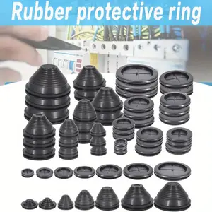 24PCS Rubber Grommets Wire Protection,Closed Rubber Grommet,Firewall Solid Closed Hole,Firewall Plug Grommet Synthetic Wire Protection Hole Grommets,for Drill Hole Wire Electrical Appliance Plumbing