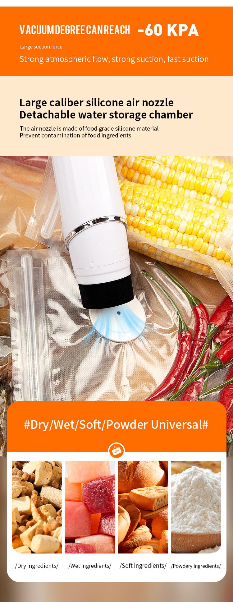 Compact Vacuum Sealer for Food (Vacuum Sealer Machine + 10 Reusable Vacuum Bags) Powerful Handheld Vacuum Sealer Machine, Seal Meal Saver, Portable Food Sealer