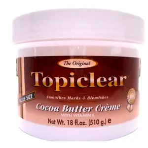 Topiclear Cocoa Butter Creme 18oz Jar with Vitamin E for Smoothing Marks & Blemishes Value Size