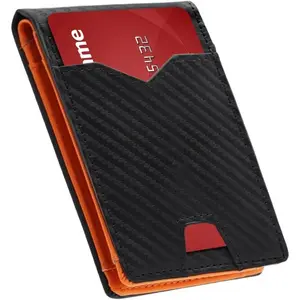 Men's Wallet slim wallet Carbon Fiber Bi-Fold Wallet - RFID Blocking Ultra Thin Card Holder (Holds 10+ Cards) Business & Travel Essential (Perfect Day Gift)