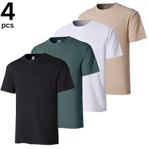 Men's Solid Color Crew Neck Short Sleeve T-Shirt, Casual & Simple Style Suitable for Summer Sports Wear