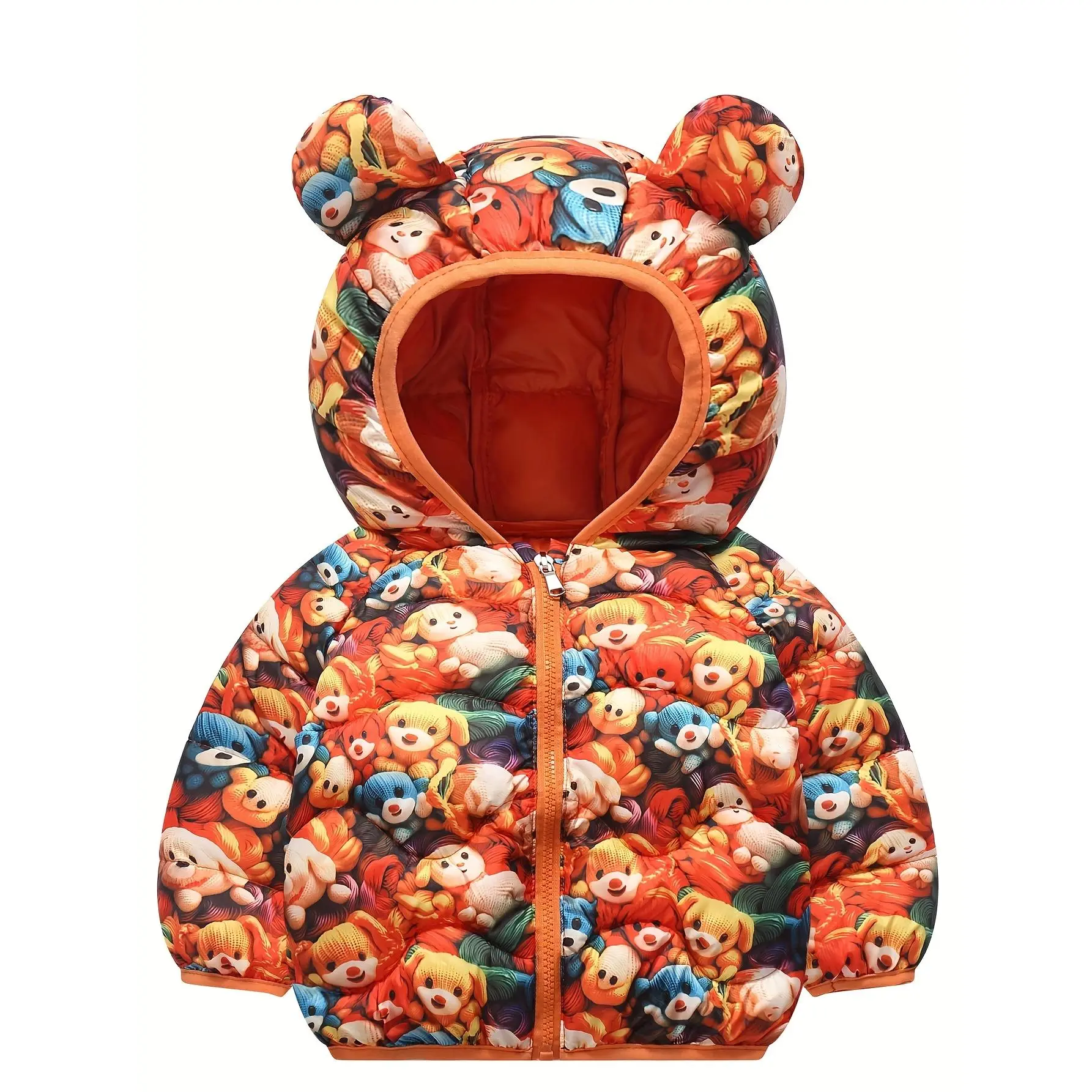 New Autumn And Winter 3D Bear Cartoon Hooded Jacket for Boys And Girls, a Cute Warm Coat for Babies And Toddlers
