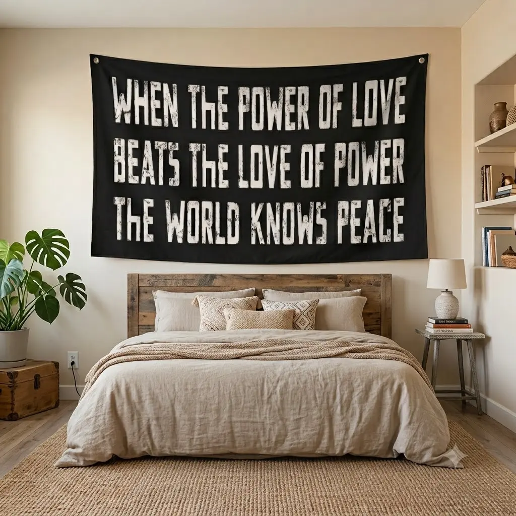 When the power of love beats the love of power, the world knows peace Flags, Pink Y2k Love Flag, Ersonalized Text Wall Tapestry, Tiktok Shop