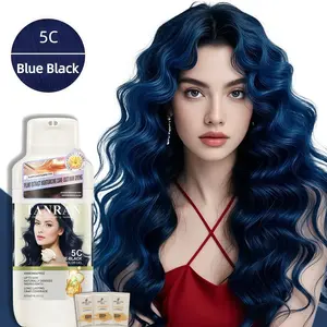 Blue-Black Hair Dye Shampoo Ginger Extract Non-Irritating Quick Color Application Covers Gray and White Hair Large Capacity Haircare Orange