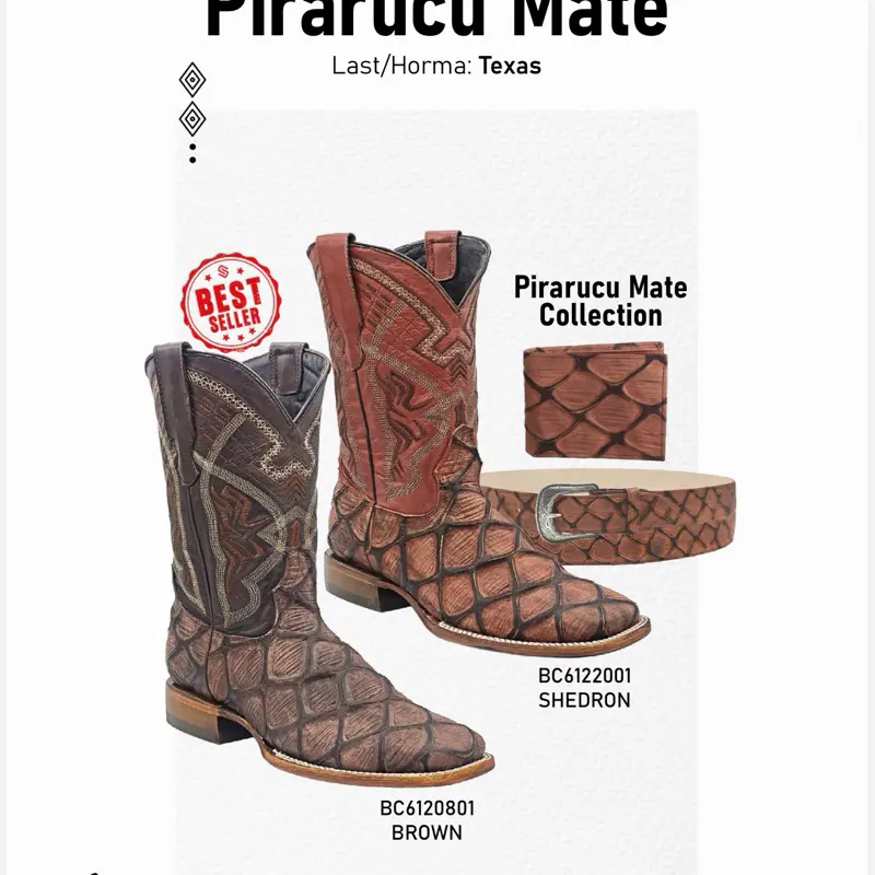 Boots for men Pirarucu print/ Exotic Leather print