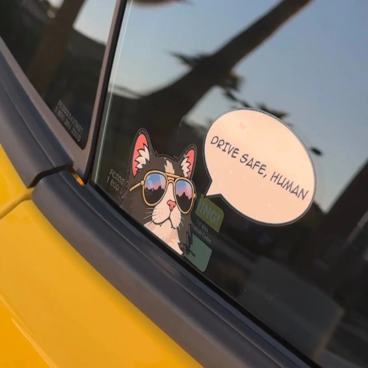 "Drive Safe, Human" Peeker Decal