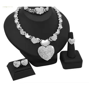 HUGS &KISSES xo big heart silver color gold Plated #152