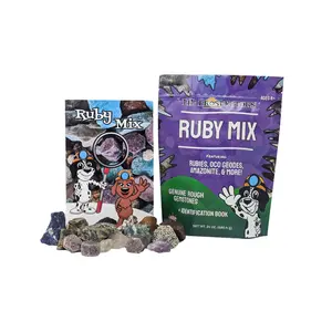 Lil' Prospectors Ruby Collector's Mix - 24 oz Genuine Rough Gemstones and Booklet for Gemstone Collectors - Ideal Christmas or Birthday Gift