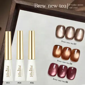 3 PCS Magnetic Gel Nail Polish Set  Holographic Glitter for Galaxy Winter Shimmering Cat Eye Effect Soakable Formula with Magnetic Stick for Salon-Quality Manicures at Home Long-Lasting Glossy Finish Easy Application & Removal