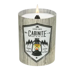Cabinite Log Cabin Candle - Loved Ones Scented -Sandalwood Scent, Oakmoss Scent, Lavendar Scent - Eco-Friendly Candles - 55+HR Burn