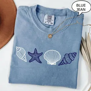 Comfort Colors SeaShell Shirt, Beach T-Shirt, Summer Woman Shirt, Aesthetic Shirt, Ocean Lover Gift, SeaShell T-Shirt