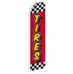 Tires Sale Flag - Red & Checkered Banner for Tire Promotions, Bold Advertising for Tire Shops