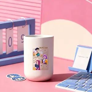 1pc mouthwash cup, cartoon pattern printing, durable bathroom toothbrush cup, wash cup, toothbrush holder, bathroom storage, bathroom water cup, brushing cup, Christmas Valentine's Day gift for students back to school (only cups are sold)