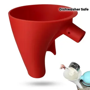 Flour Funnel for Kitchen Aid Mixer, 2026 New Anti-Spill Food Grade Attachment, Easy to Add Ingredients Without Mess, Durable Dishwasher-Safe Baking Tool (Red 1-Pack)
