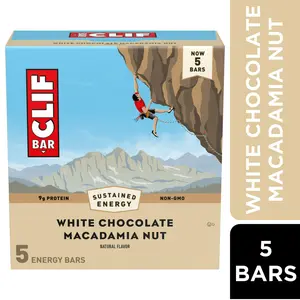 CLIF BAR - White Chocolate Macadamia Nut Flavor - Made with Organic Oats - 9g Protein - Non-GMO - Plant Based - Energy Bars - 2.4 oz. (5 Pack)
