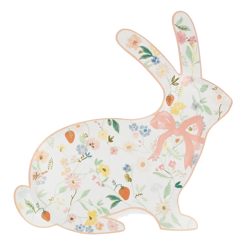 ELEGANT FLORAL BUNNY SHAPED PLATES