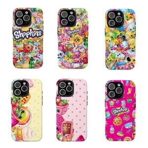 S-Sh0pk1ns Cute Cartoon Phone Case Nostalgic Cartoon Phone Case Compatible for iPhone 17 16 15 14 13 12 11 and for Samsung S21-S25 Perfect Gift for Girls & Cartoon Lovers