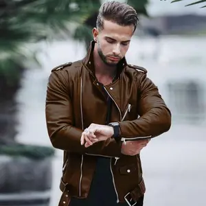 New men’s leather jackets in plus sizes—stylish, slim-fit leather outerwear; menswear coats