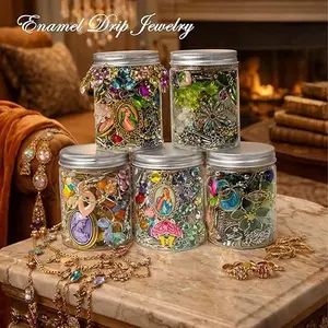 Enamel Jewelry Box Set -25-60 piece jewelry box, women's gift set (necklace, earrings, ring, bracelet, keychain, hair clip) - unique birthday gift