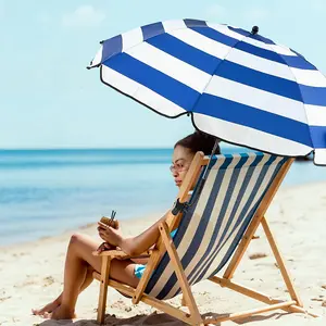 2 Automatic Chair Umbrellas, with Universal Clip 44inch UPF 50+ Portable Clip, Suitable for Beach Chairs, with Adjustable Wheelchair Umbrella, Suitable for Outdoor Patio Umbrella