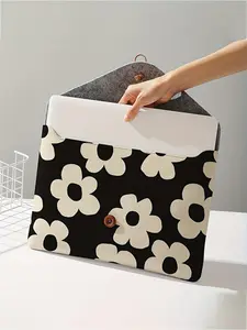 Floral Print Laptop Bag, Soft Laptop Storage Case, Laptop Sleeve, Tablet Storage Bag, Cute Laptop Bag for Women & Men