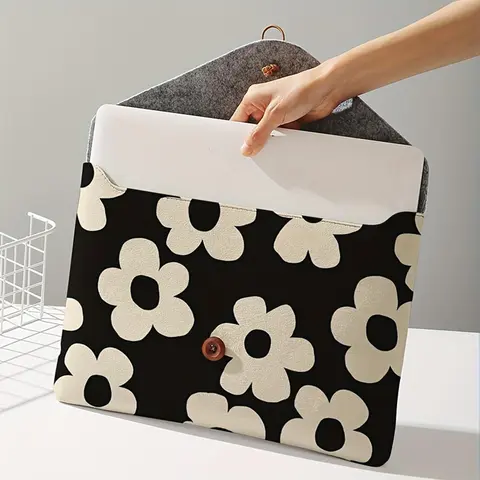 Floral Print Laptop Bag, Work Laptop Bag, Work Computer Bag, Soft Laptop Storage Case, Laptop Sleeve, Tablet Storage Bag, Cute Laptop Bag for Women & Men, Laptop Work Bags